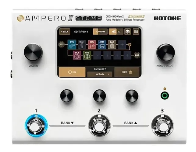 Pedal de efeito Hotone Ampero II Stomp MP-300 branco