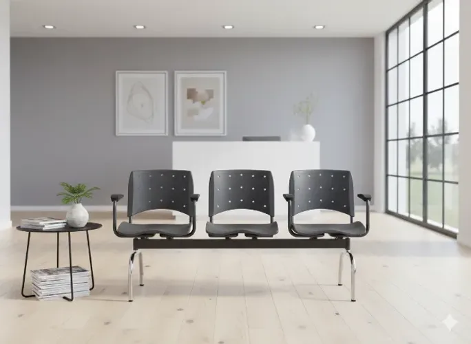 Longarina 3 Lugares para recepção empresas