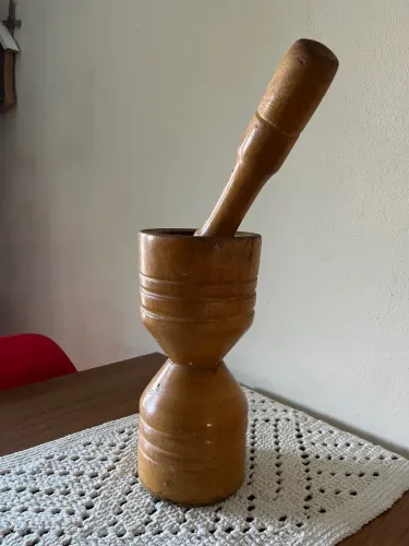 Pilão Madeira Rústico - Decoração Exclusiva!