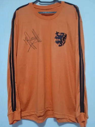Camisa Holanda Copa Mundo 1974 #14 Crujff Autografada Certificada