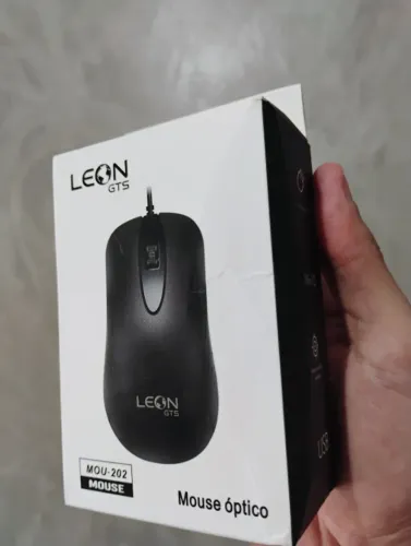 Mouse com Fio LEON GTS - MOU-202 - Preto - Novo