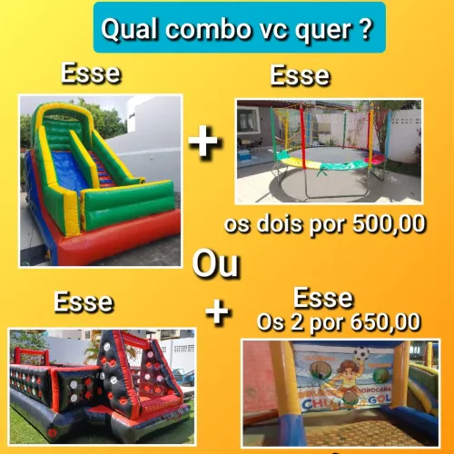 Futebol de sabao e outros Infláveis para sua Festa