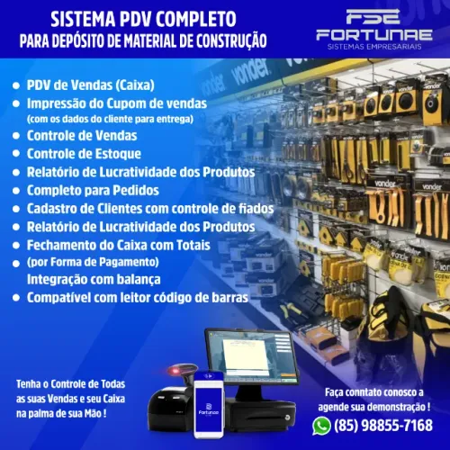 SISTEMA COMPLETO PARA SUA LOJA DE MATERIAL DE CONTRUÇÃO