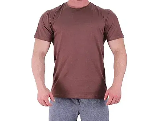 Camiseta Tradicional Masculina 100% Algodão Marrom Cacau - Tamanho P,M,G,GG ou EG