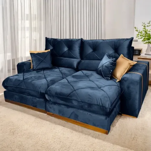 Sofá Retrátil e Reclinável Gran Bello 2,50 cm Pronta Entrega 