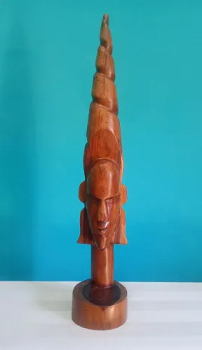 Lindo escultura / máscara em madeira nobre - Ilhas Fiji <br>61 cm