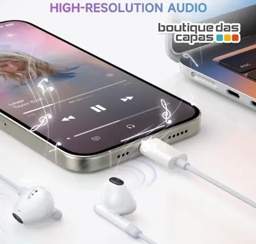 FONE DE OUVIDO COM FIO MICROFONE USBC TIPO C A GOLD FN-A71 SAMSUNG IPHONE 15 16 17 PRO MAX