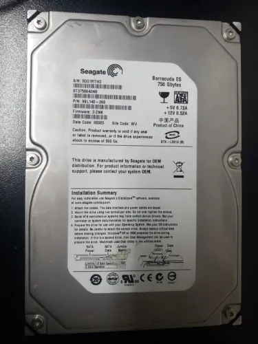 HD ST3750640NS P-N 9BL148-269 750 Gbytes 100,00