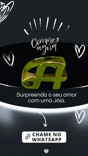 Anel Letra A de Ouro 18k - Modelo Bergerson Joias | Aro 18 | 8,2 gramas