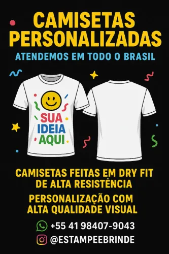 Camisetas Empresas ou para uso pessoal - Banners e Bandeiras, personalizadas