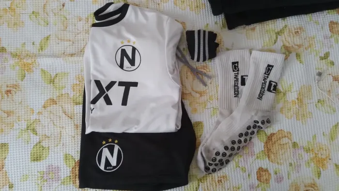 Uniforme NEXT ACADEMY completo + meia prosoccer (camisa, shorts e meias)
