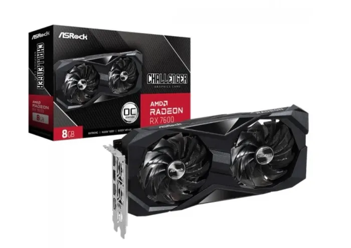 Placa de Vídeo AsRock AMD Radeon RX 7600 Challenger OC, 8GB, GDDR6, FSR, Ray Tracing.
