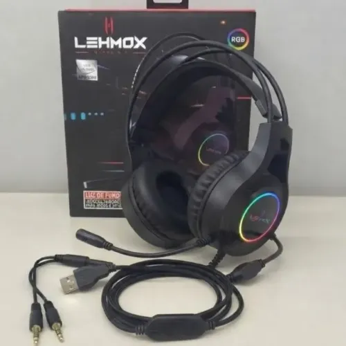 HEADSET GAMER LEHMOX LEY-2303 RGB COM FIO