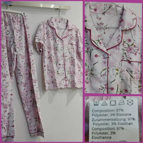 Pijama Fresquinho Tam G, com estampa floral delicada