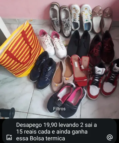 Vendo essas variedades de sapatos por 15  cada masculinos feniminos e infantil .