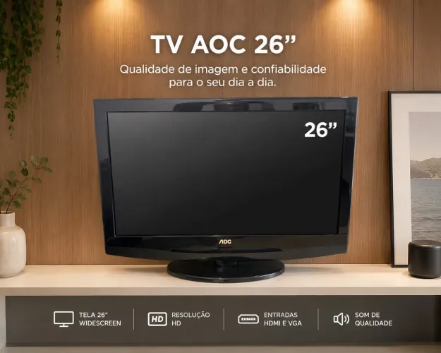 TELA TV AOC LCD 26? - 10x Sem Juros