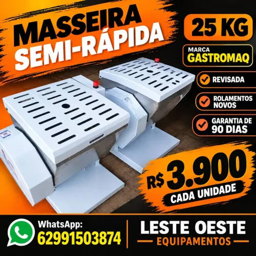 Masseira semi rápida 25 kg marca gastromaq 
