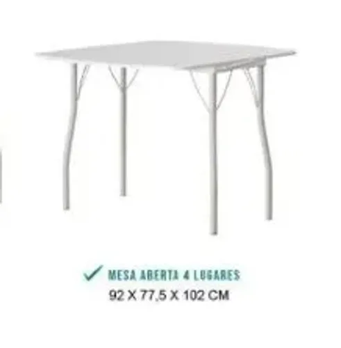 Mesa Dobrável Branca Tubos Prata