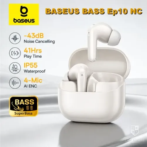 Fone Baseus Bass EP10 NC Bluetooth 6.0 Cancelamento de Ruído Original com Garantia