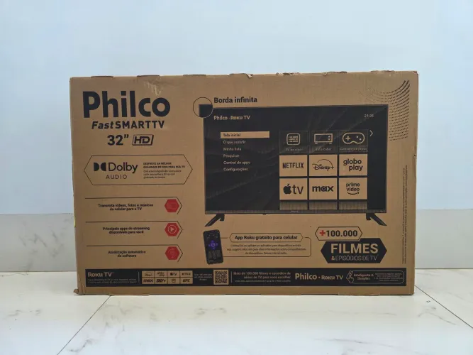 TV Led 32 polegadas Smart Roku TV Philco - Novo