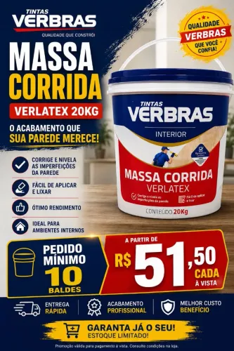 Massa corrida 20kg verbas