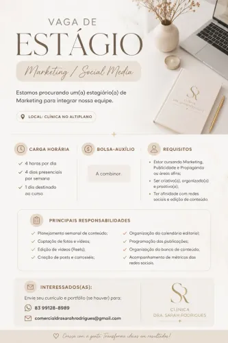 Vaga de estágio/ MARKETING 