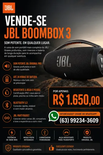 JBL Boombox 3 em perfeito estado