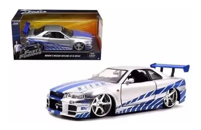 NISSAN SKYLINE GT-R R34 VELOZES E FURIOSOS 1/24 - JADA TOYS