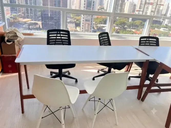 Mesa Estação De Trabalho Dupla 1 Gaveta 1,80 M X 60 Cm Hanna