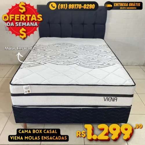 CAMA BOX CASAL VIENA MOLAS ENSACADAS PLUMATEX