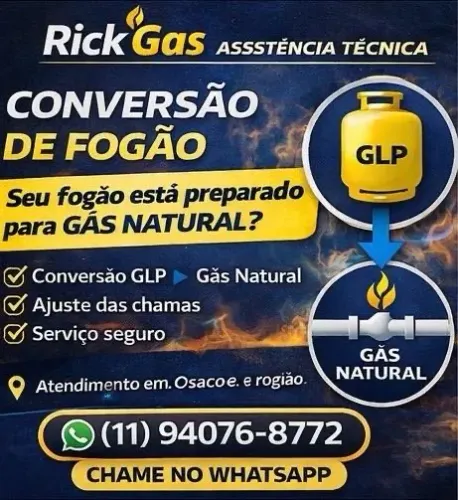 Conversão de fogão! Rick gás | Assistência técnica 