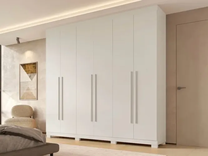 Guarda Roupa Nubia ACP 100% MDF, 06 Portas e 04 Gavetas - Entrega Imediata;
