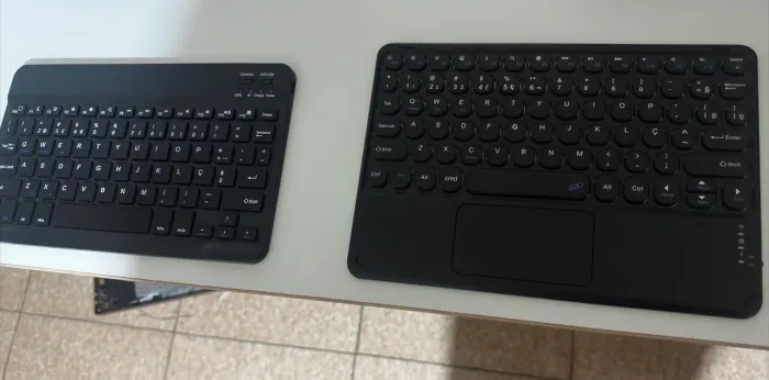 Teclado Sem Fio Bluetooth Ultra Fino + Teclado Bluetooth com Touchpad Trackpad