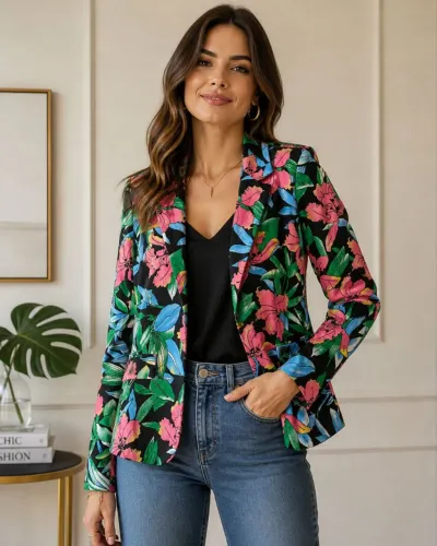 Blazer Feminino Floral - Tam 36