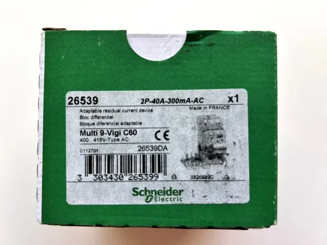 Bloco DR 2P 415V 40A 300mA REF. 26539 Schneider - EQUIVALENTE AO BLOCO DR A9Q14240