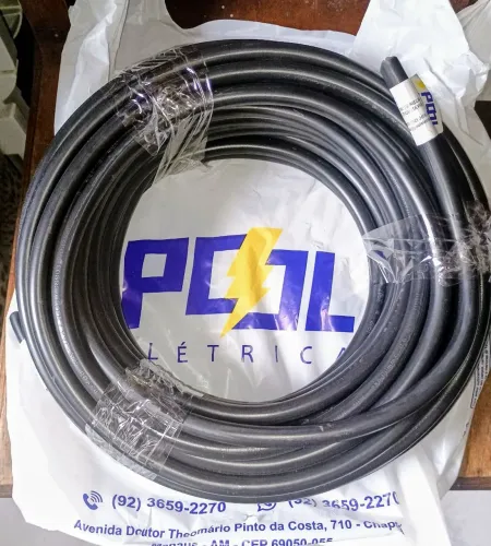 Vendo 18m de cabo de cobre PP 0,6/1KV-3×6mm2-preto,.