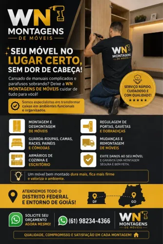 Montador de móveis de fábrica e planejados