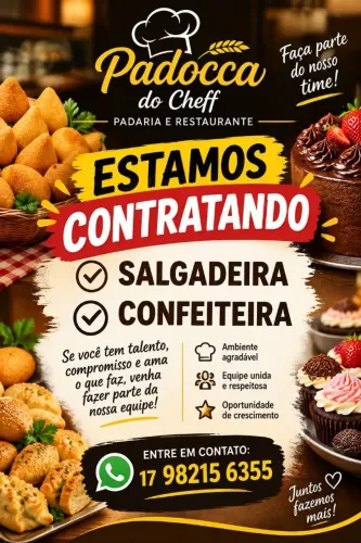 Preciso de confeiteira e salgadeira
