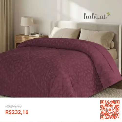 Coberdrom Edredom Dupla Face Aveludado Cama Casal Queen Toque Macio Grosso Habitat