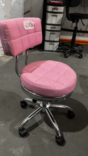 Cadeira Mocho Giratorio Rosa Bebe Estetica Salao Beleza Lash