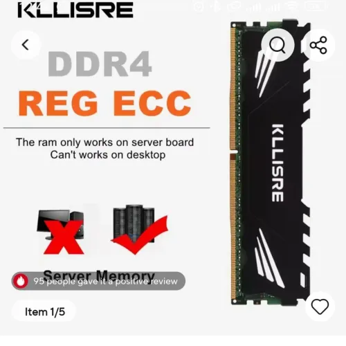 2 Memórias ECC KLLISRE 8gb 2133