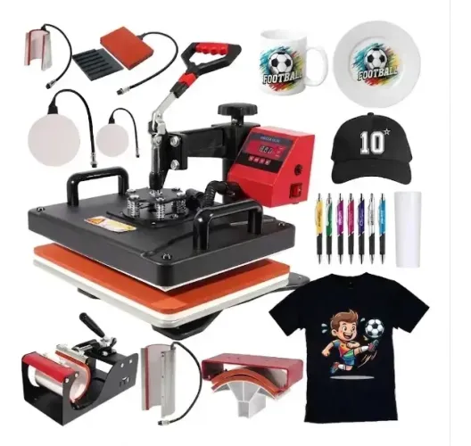 Prensa Térmica 8x1 Mecolour Sublimação / DTF / Transfer (Completa) - Oportunidade!