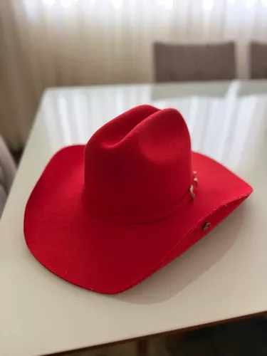 Chapéu Pralana American West Vermelho Original - Feltro 100% Lã