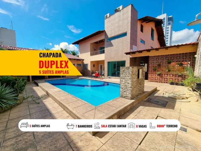 Condomínio Aristocrático - Casa Duplex 5 Suítes Sendo 1 Master Com Closet, Piscina e 8 Vag