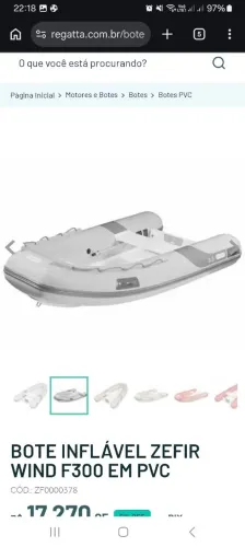 Bote Inflável Zefir Wind F300 Em PVC, com motor Yamaha de 25 hp