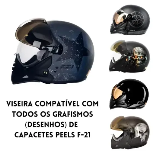 Viseira Cristal Transparente Capacete Peels F 21 Original