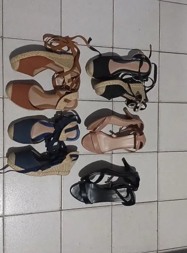 DESAPEGO! Calçam 36 | R$ 30 cada par | Somente o salto fino preto que custa R$ 40.