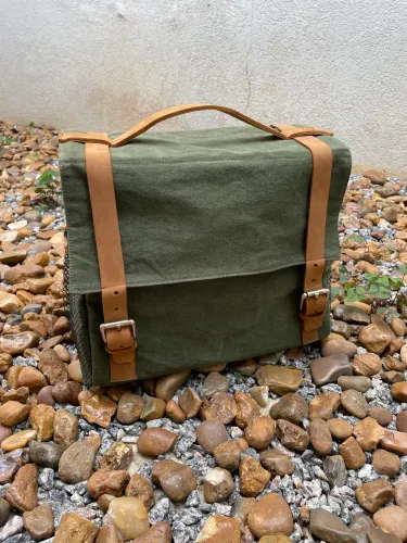 Bolsa de lona e couro - forrada