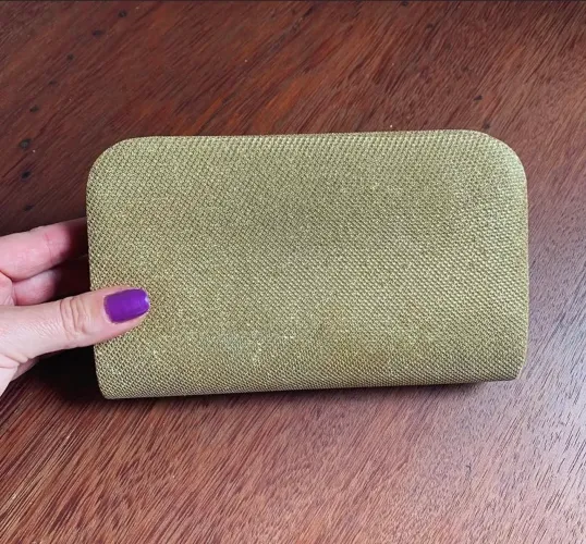 Bolsa Clutch Carteira Festa Dourada