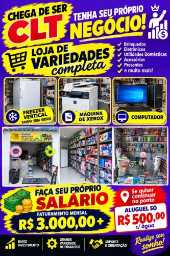 Vendo loja completa de Variedades